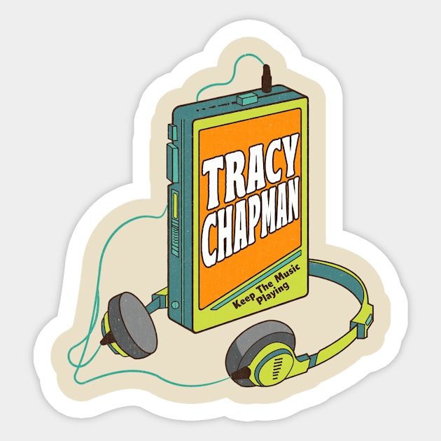 Tracy Chapman / Retro Walkman Design / Retro Music Art Sticker by EliseOB